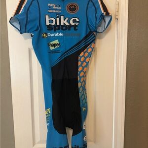 Sugoi Light Blue and Black Tri Suit Cycling Triathlon Suit Medium